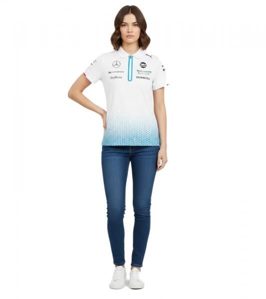 sportliches Williams Racing Formel 1 Motorsport Damen Polo-Shirt Team 2024 Fan-Artikel 701228997 002 Wei&szlig; 
