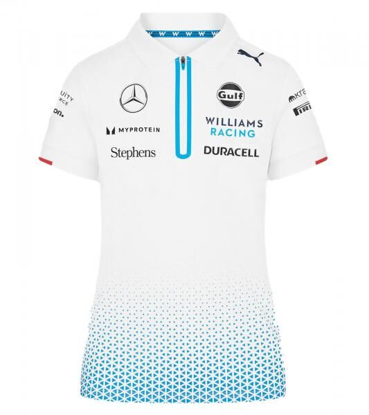sportliches Williams Racing Formel 1 Motorsport Damen Polo-Shirt Team 2024 Fan-Artikel 701228997 002 Wei&szlig; 