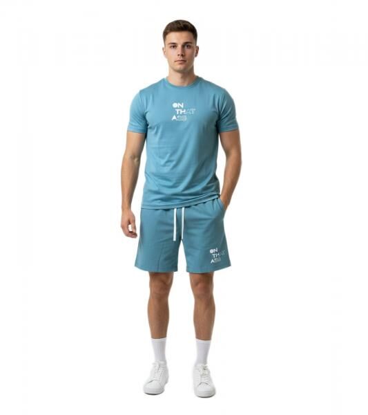 2-teiliges ON THAT ASS Zane Herren Sport-Set Performance Set Gym Outfit mit T-Shirt & Shorts Blau