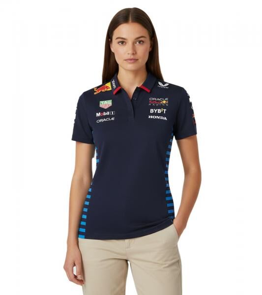 Oracle Red Bull Racing Formula 1 F1 Team 2024 Women's Polo Shirt with Sponsor Logos Sports Shirt 701231007 001 Navy