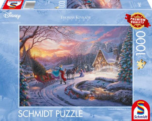 Disney Cinderella - Bringing Home for Christmas - 1000 piece jigsaw puzzle Thomas Kinkade Collection