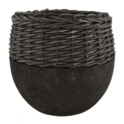 Vase Paulownia Holz schwarz 29 cm