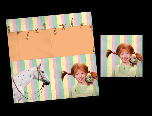 PIPPI LANGSTRUMPF - Servietten - 33 x 33 cm