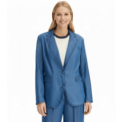 eleganter Lyocell-Blazer für Damen bequemer Ausgeh-Blazer Business-Blazer 931800 Blau