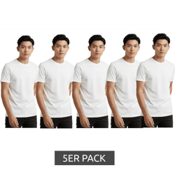 Hochwertiges 5er Pack SCOTCH & SODA Crew Neck Herren T-Shirt Basic-Shirt Unterziehshirt Baumwoll-Shirt SSFA25M2312806 100 Weiß