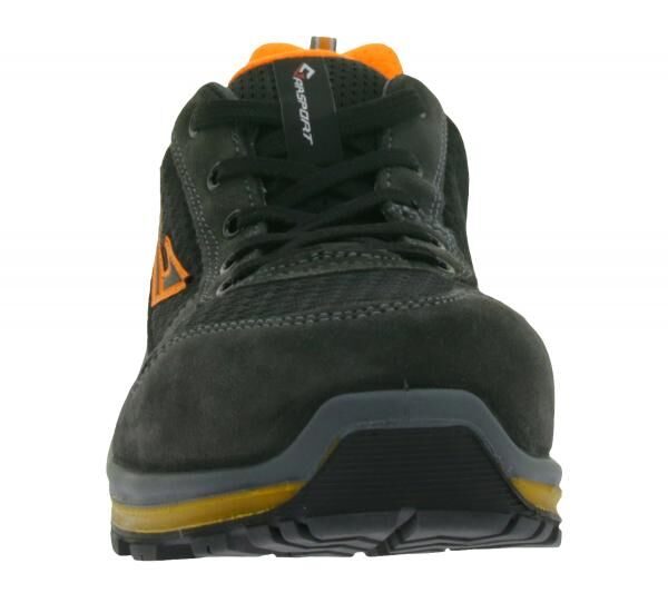GARSPORT Kele Low S1P Herren & Damen Sicherheits-Schuhe mit Michelin-Arrow-HRO-Gummisohle Arbeits-Schuhe GDS1090017 2099 Schwarz/Grau/Orange