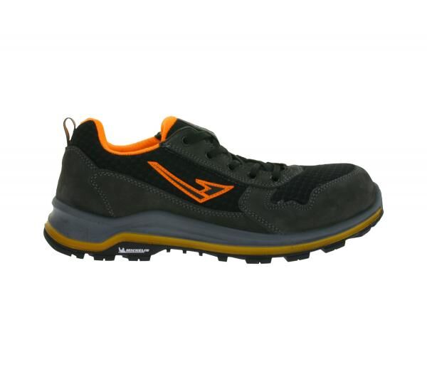 GARSPORT Kele Low S1P Herren & Damen Sicherheits-Schuhe mit Michelin-Arrow-HRO-Gummisohle Arbeits-Schuhe GDS1090017 2099 Schwarz/Grau/Orange