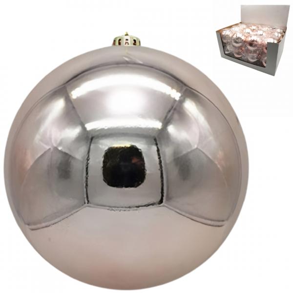 Stern Fabrik Weihnachtskugel, glänzend, hellrosa, 14 cm