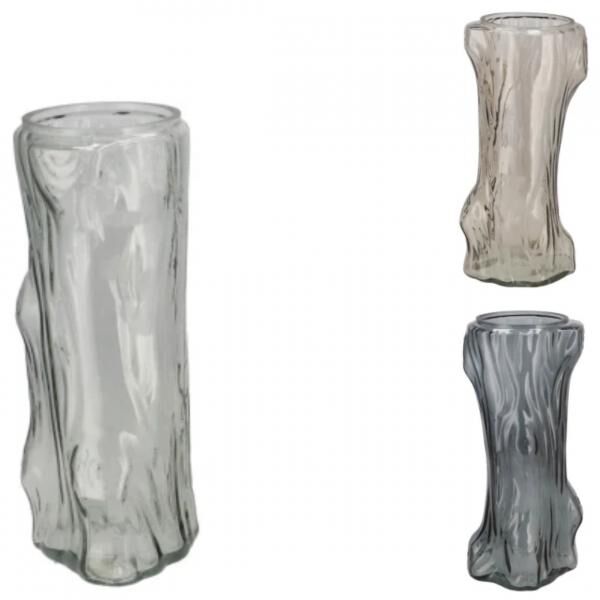 Vase Baum grau 19 cm 3 Stück sortiert