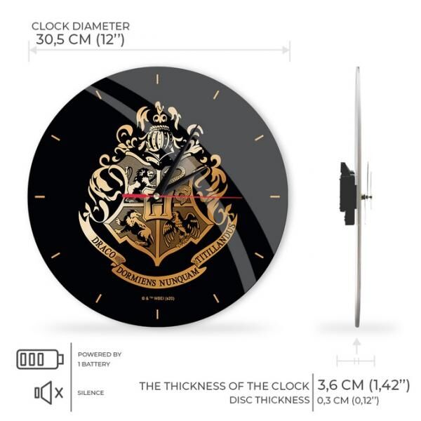 Wanduhr (gl&auml;nzend)  - Harry Potter 020