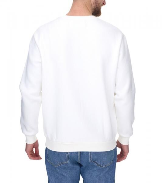 vsct Life Men's Crew Neck Sweater with Flocked Patch on the Chest, Sweater 5642974, Ecru/White