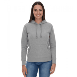 Elevate Charon Damen Hoodie schlichter Baumwoll-Pullover mit Kängurutasche Sweater 3823480 Grau