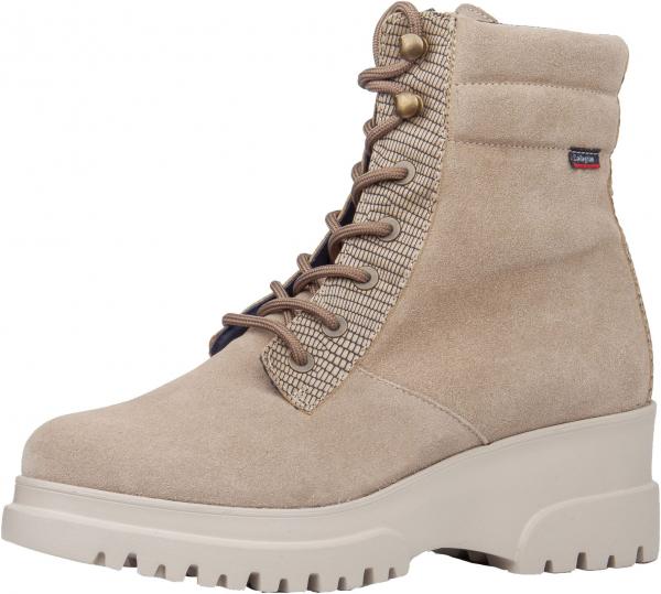 Sportliche CallagHan Stiefelette Schn&uuml;rschuhe f&uuml;r Damen 27212 CASTOR Beige