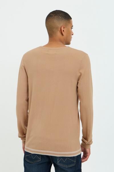 klassischer BLEND Herren Feinstrickpullover mit Rundhals Strickpullover 20717260-161315 Beige