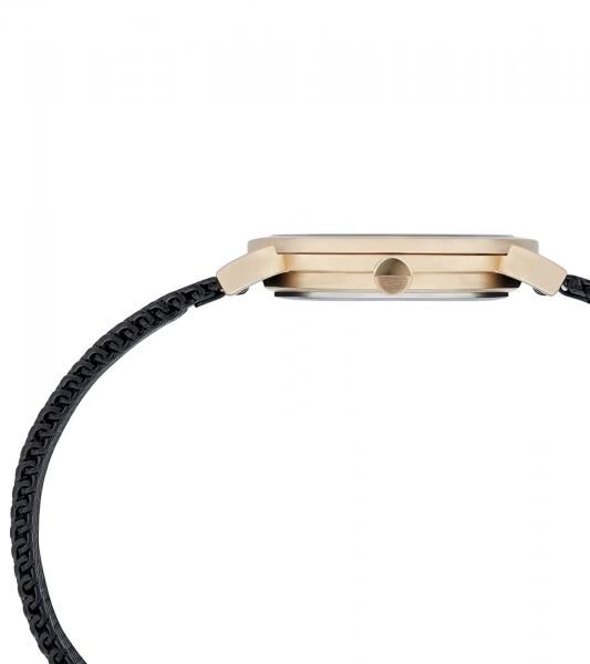 Pierre Cardin Damen Armband-Uhr schlichtes Ziffernblatt analoge Quarz-Uhr mit Edelstahl-Armband 3ATM 27mm CPI.2516 Schwarz/Gold