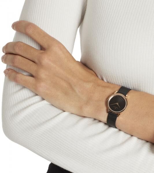 Pierre Cardin Damen Armband-Uhr schlichtes Ziffernblatt analoge Quarz-Uhr mit Edelstahl-Armband 3ATM 27mm CPI.2516 Schwarz/Gold