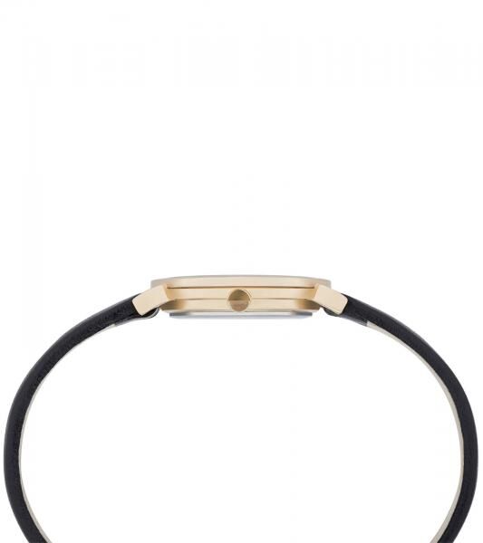 Pierre Cardin Damen Armband-Uhr Zweizeiger-Uhr analoge Quarz-Uhr mit Leder-Armband 3ATM 27mm CPI.2501 Schwarz/Rose-Gold