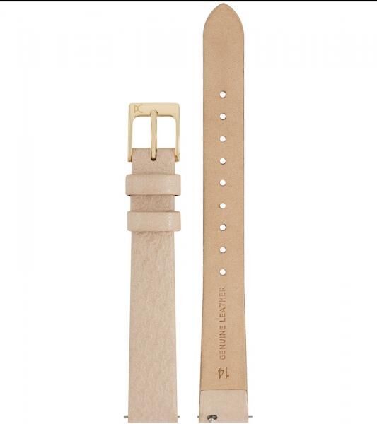 Pierre Cardin Damen vergoldete Armband-Uhr mit Marken-K&uuml;rzel-Print analoge Quarz-Uhr mit Leder-Armband 3ATM 31mm CBV.1503 Beige/Gold