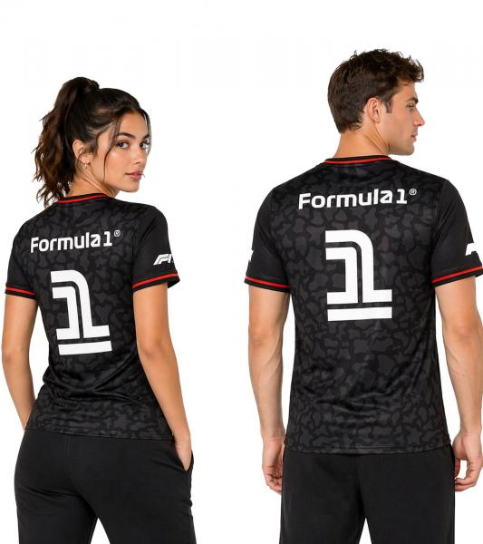 Formula 1 F1 Unisex Rundhals-Shirt mit dezentem Camouflage-Print Sport-Trikot 701222547 001 Schwarz/Rot
