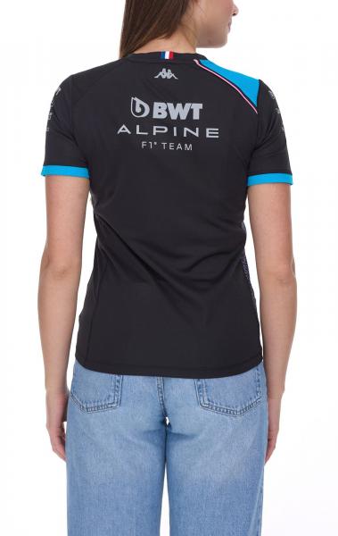 Kappa X ALPINE Formel 1 F1 Damen T-Shirt mit HYDRO WAY PROTECTION-Technologie Kurzarm-Shirt 351G58W AF1 A12 Schwarz