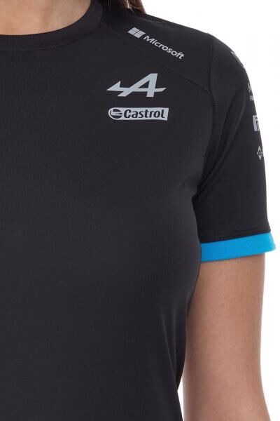 Kappa X ALPINE Formel 1 F1 Damen T-Shirt mit HYDRO WAY PROTECTION-Technologie Kurzarm-Shirt 351G58W AF1 A12 Schwarz