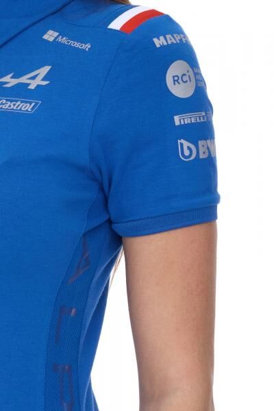 Kappa X ALPINE Formel 1 Team Ocon Gasly Damen Polo-Hemd mit HydroWayProtection Baumwoll Kurzarm-Shirt 35163WW AF1 063 Blau
