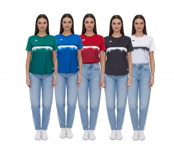 Outfitter OCEAN FABRICS TAHI Damen nachhaltiges Training-Shirt mit Mesh-Einsätzen Fitness-Shirt Kurzarm-Shirt OUT-W-1021-OTW in Grün, Bla
