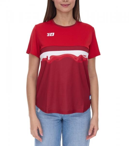 Outfitter OCEAN FABRICS TAHI Damen nachhaltiges Training-Shirt mit Mesh-Eins&auml;tzen Fitness-Shirt Kurzarm-Shirt OUT-W-1021-OTW-34 Rot
