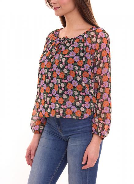 Aniston CASUAL Damen Sommer-Bluse mit floralerm Allover-Print leichte Schlupf-Bluse 85979832 Mehrfarbig