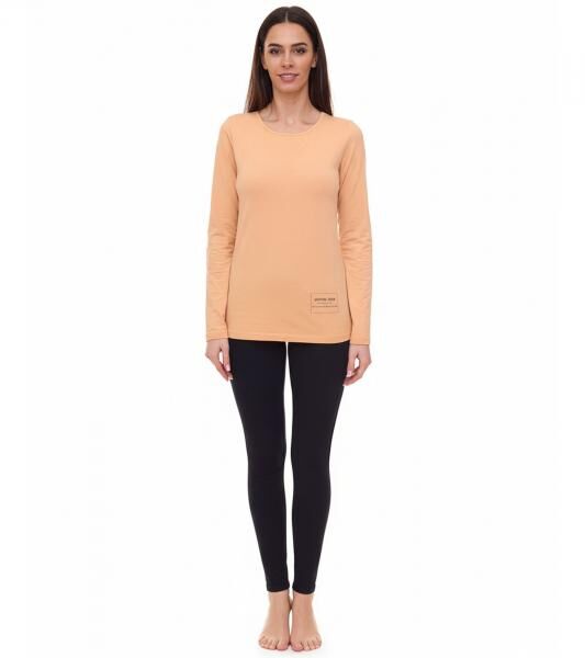 OTTO products Langarm-Shirt nachhaltiges Damen Baumwoll-Shirt 25824245 Apricot