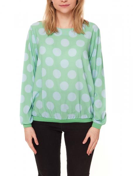 Aniston SELECTED FM Damen Blusen-Shirt Allover mit Punkten bedruckt figurumspielend 37847721 Gr&uuml;n/Blau