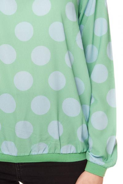 Aniston SELECTED FM Damen Blusen-Shirt Allover mit Punkten bedruckt figurumspielend 37847721 Gr&uuml;n/Blau