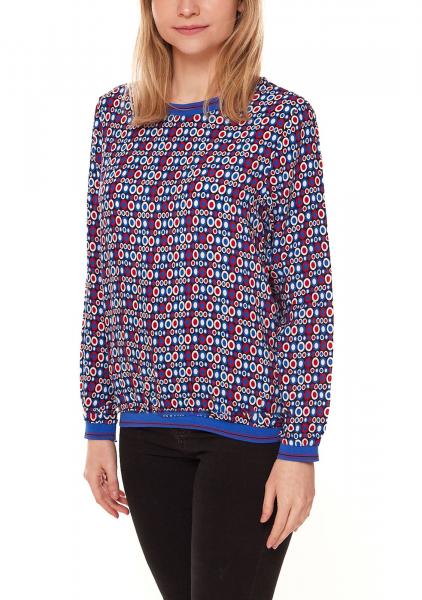 Aniston CASUAL Damen Blusen-Shirt im Retro-Design Bluse figurumspielend 12710658 Schwarz/Bunt
