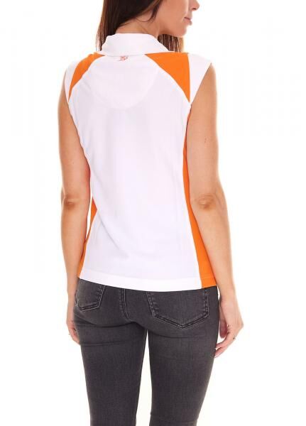 PGA TOUR Damen Achsel-Shirt mit Hemdkragen Golf-Shirt mit CoolFit 3508933 Wei&szlig;-Orange
