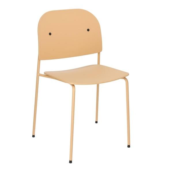 Stuhl Ravio sandbeige, Kunststoffschale auf Stahlbeinen, stapelbar