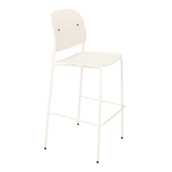 Barhocker Ravio 75 cm cremeweiß mit Lehne und Fußstütze, Kunststoff