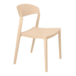 Stuhl Ribbon beige aus Kunststoff, Sitzhöhe 46 cm, für innen und außen