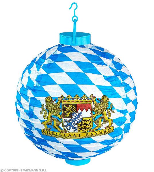 LED LAMPION BAYERN MIT 2 WEISSEN LED LICHTERN 30 cm