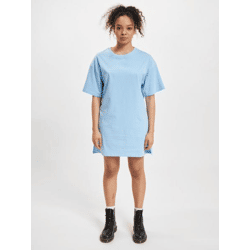 modisches DEF Damen Kleid mit Baumwolle Blau