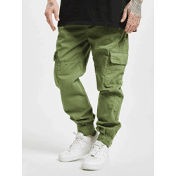 moderne URBAN CLASSICS Herren Jeans Kordelzug Klettverschluss 320 g/m² mit Baumwolle Grün