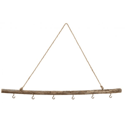 Deko Holz Stange Deluxe mit Haken, gr., ca.80cm