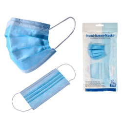 Mouth and nose mask, bag of 10, blue