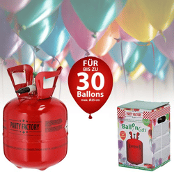 Helium balloon gas for approx. 30 balloons