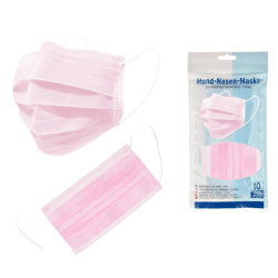 Mouth and nose mask, bag of 10, pink
