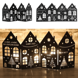 Silhouette Häuser Advent, 4 Segmente, S, 40x18cm