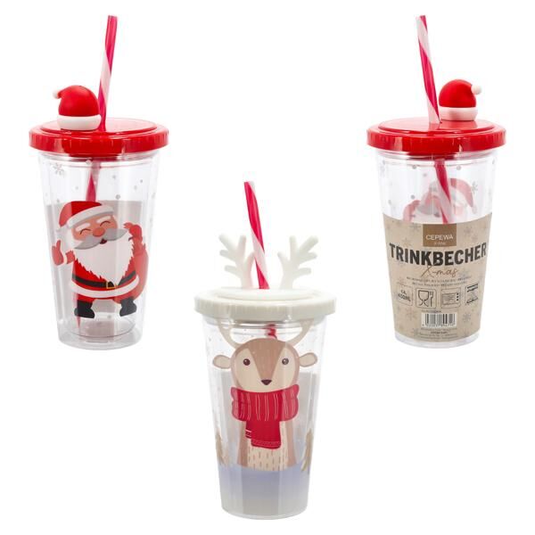 Trinkbecher, Xmas, doppelwandig, 2/s, ca. 400ml