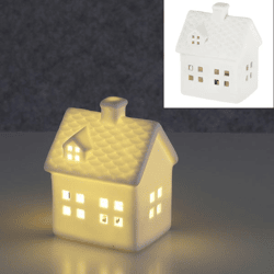 LED Haus, weiß, S, ca. 7x10cm