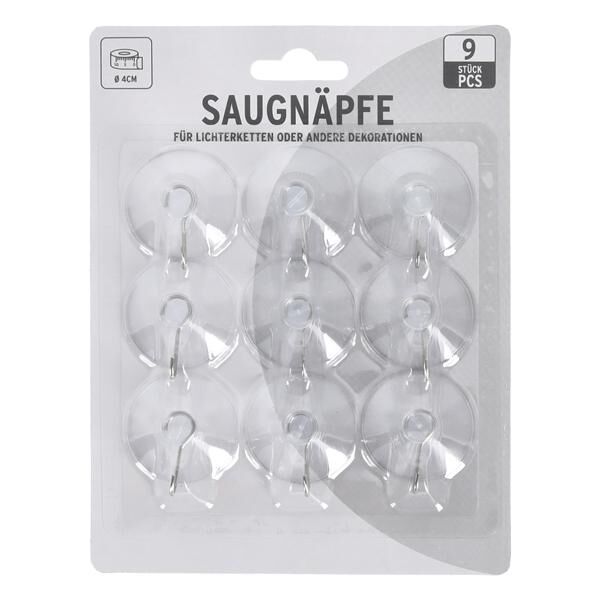 Saughaken, Metall, 9er Set, 4cmD