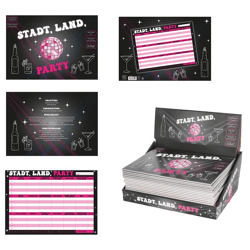 Spiele Block Stadt Land Party, 20 Blatt, ca.30x21cm