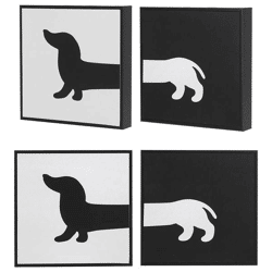 Bild Dackel, 2er Set, s/w, 15x15cm